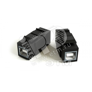 Вставка Keystone Jack проходной адаптер USB 2.0 (Type B) ROHS черная 251217 Hyperline