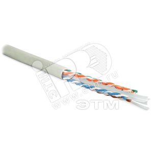 Кабель витая пара U/UTP категория 6 4 пары (23 AWG) одножильный (solid) с разделителем LSZH серый