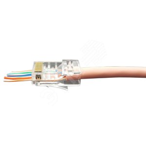Разъем легкой оконцовки RJ-45 (8P8C) под витую па у 100штук артикул ...