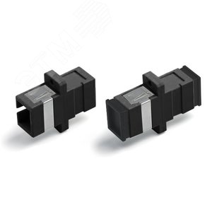Адаптер оптический проходной SC/PC-SC/PC мм корпус пластиковый бежевые и черные колпачки