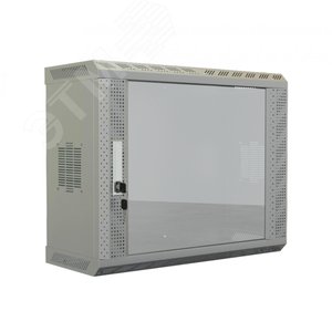 Шкаф настенный 19-дюймовый. 6U. 367х600х250. со стеклянной дверью. несъемные боковые панели. цвет серый (RAL 7035) (собранный) TWS-0625-GP-RAL7035 Hyperline