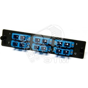 Панель для FO-19B* с 12 LC адаптерами 12 волокон одномод OS1/OS2 120*32 мм адаптеры а синий blue 47738 Hyperline