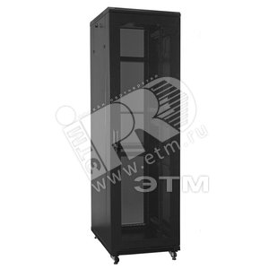 Шкаф напольный телекоммуникационный               TTC-4268-GS-RAL9004 19` 42U 2055x600х800          стеклянная дверь