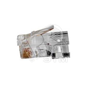Изображение товара Разъем RJ-458P8C под витую пару категория 3 6 / 6 микродюймов универсальный 100 шт (упак)
