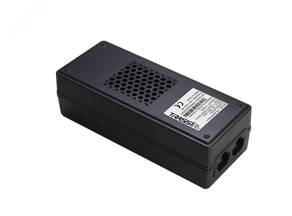 Изображение товара TR-I60WPoE++ Инжектор PoE два RJ-45 порта 60Вт TRASSIR