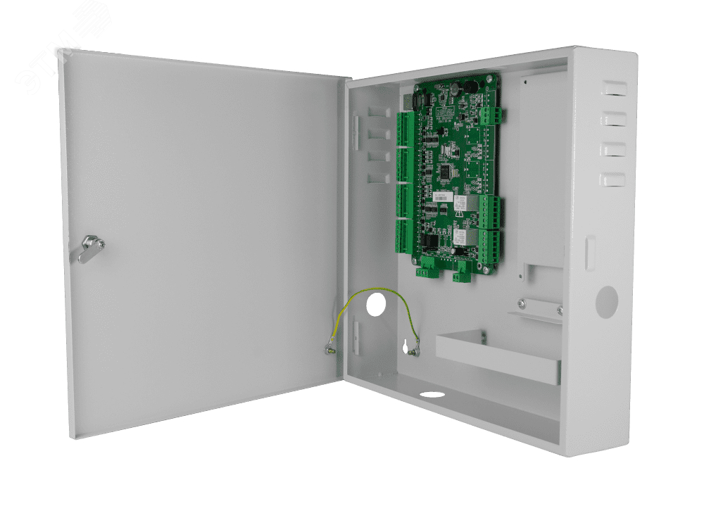 Изображение товара "контроллер сетевой TR-C241B две точки прохода. TCP/IP, подключение четырех считывателей (Wiegand), два электрозамка (NO, NC, COM) две кнопки выхода, два датчика двери." (шт)