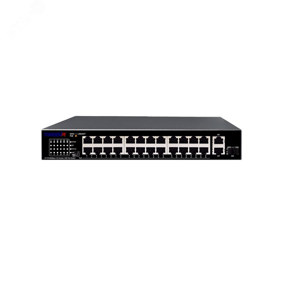 Коммутатор неуправляемый 27 портов RJ45/Combo/SFP 10 100 1000 Мб/с PoE ...