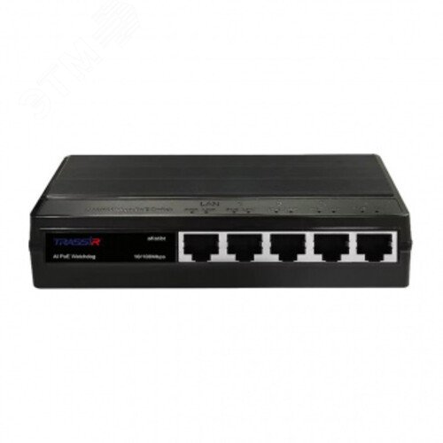 Изображение товара Коммутатор неуправляемый 4x100Мбит/с (RJ45 с PoE+,PoE++), 1x100Мбит/с (RJ45) 60Вт (шт)