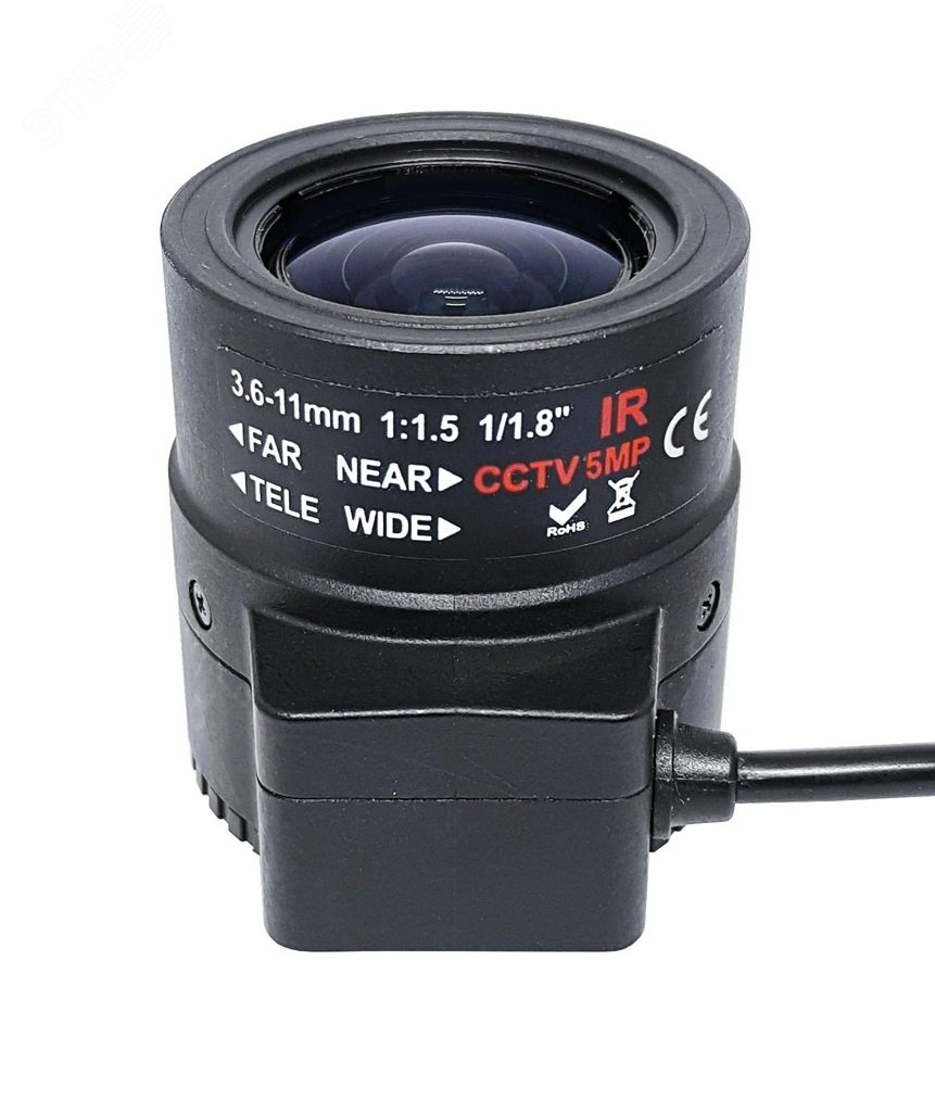 Изображение товара Объектив CS 5Мп LV3611DIR 3.6-11 мм для видеонаблюдения