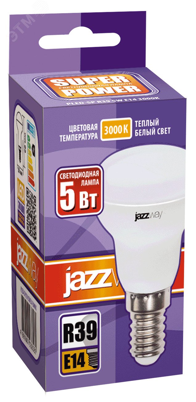 Лампа светодиодная рефлекторная LED 5Вт R39 E14 230/50 теплый SP 1033581 JazzWay - превью 2