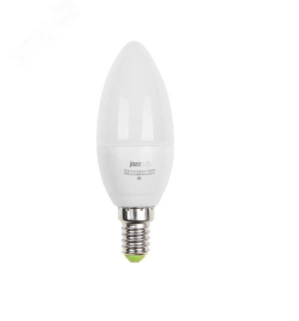 Лампа светодиодная LED 5Вт E14 400Лм теплый матовая свеча 230V/50Hz ECO 1036834A JazzWay - превью
