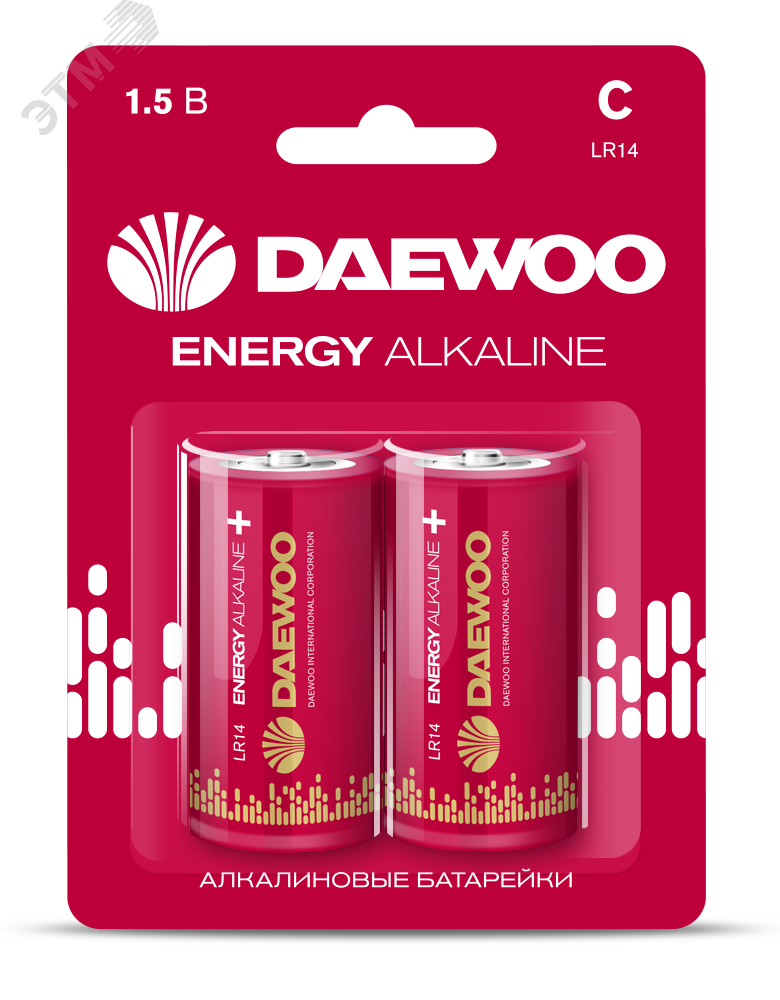 Элемент питания LR14 DAEWOO Energy Alkaline блистер, 2 шт. 5029996 JazzWay - превью