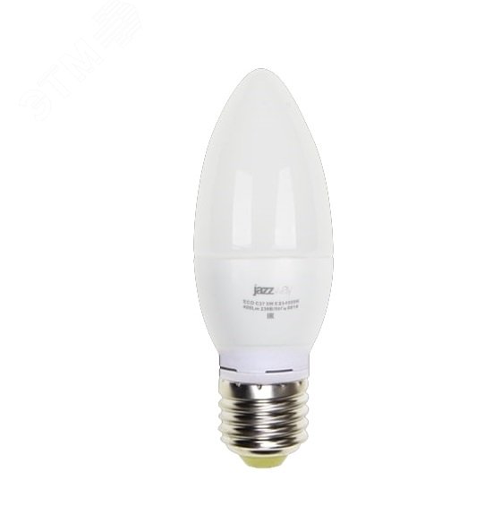 Лампа светодиодная LED 5вт E27 400Лм теплый матовая свеча 230V/50Hz ECO 2855312A JazzWay - превью