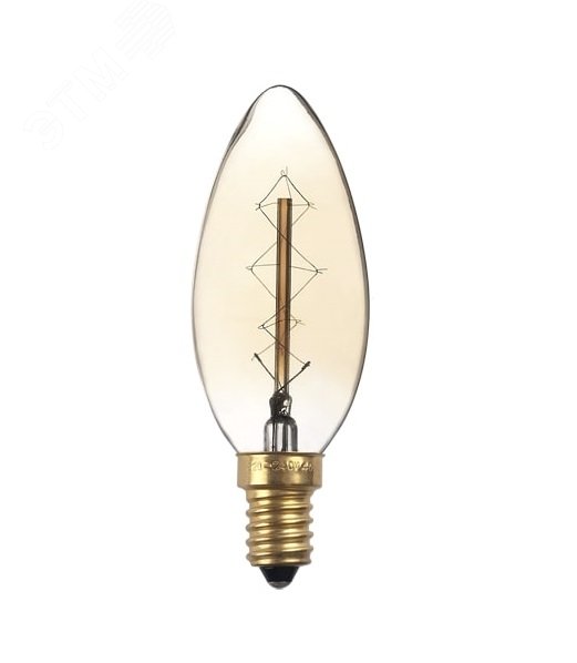 Лампа накаливания ЛОН 40Вт C35 Е14 декоративный золотой 2858290 JazzWay