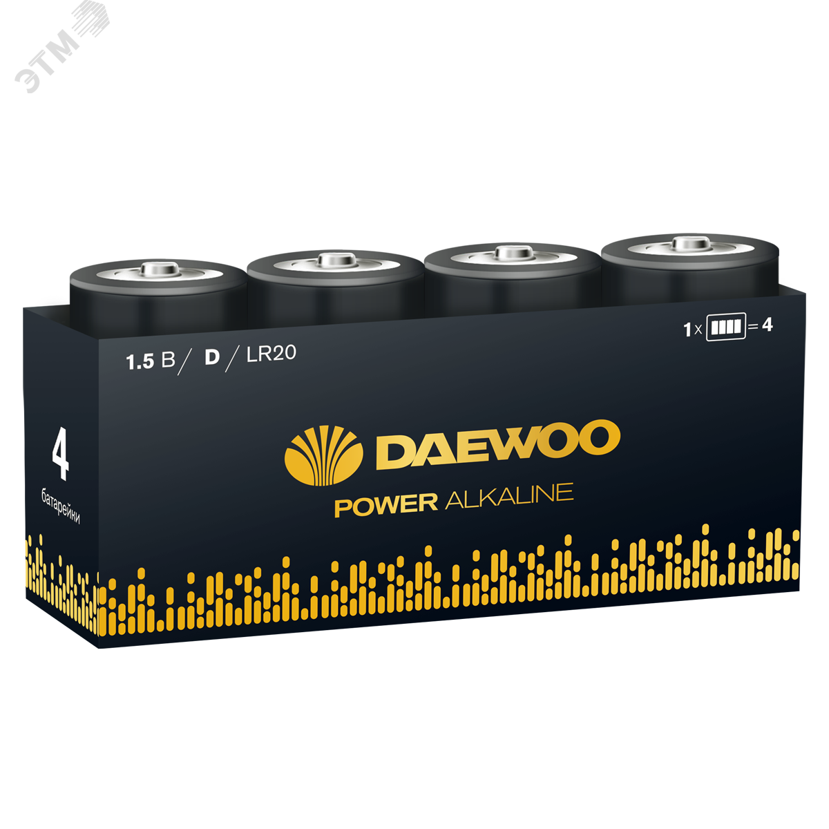 Изображение товара Элемент питания LR20 DAEWOO Power Alkaline, упаковка 4 шт. (шт)