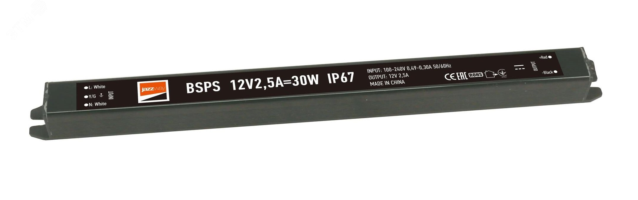 Драйвер LED 30Вт 12В IP67 3329259A JazzWay - превью