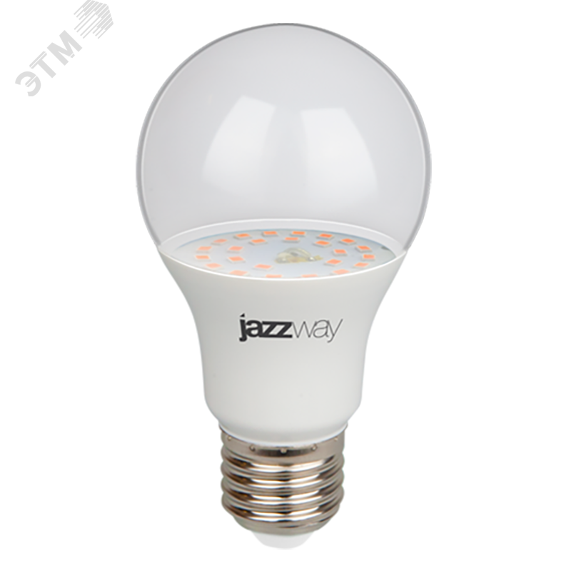 Лампа светодиодная LED 15Вт A60 Е27 прозрачная ( для растений) 5049444 JazzWay