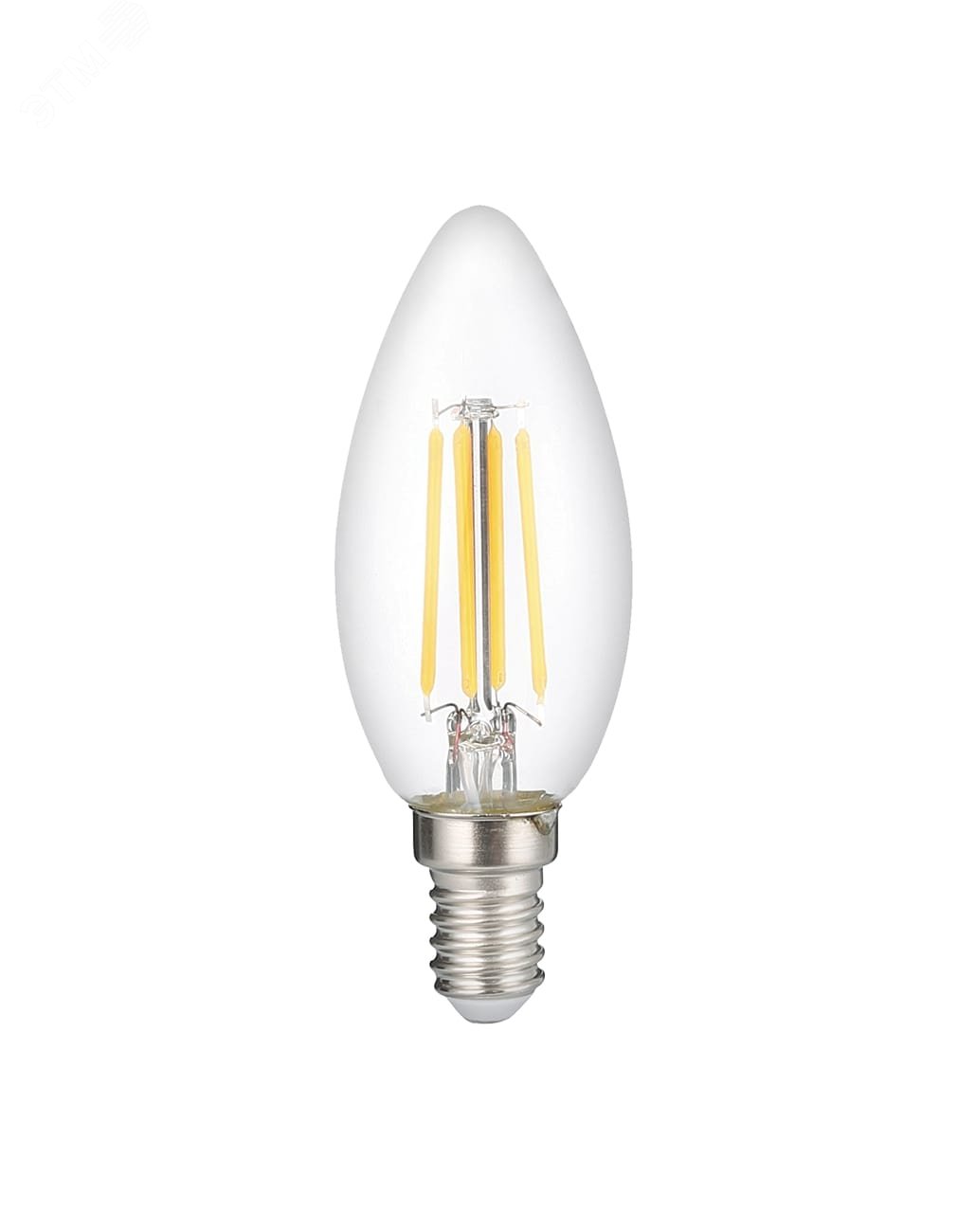 Лампа сетодиодная декоративная LED 6w E14 3000K свеча прозрачная филамент 230/50 Jazzway 5020450 JazzWay - превью