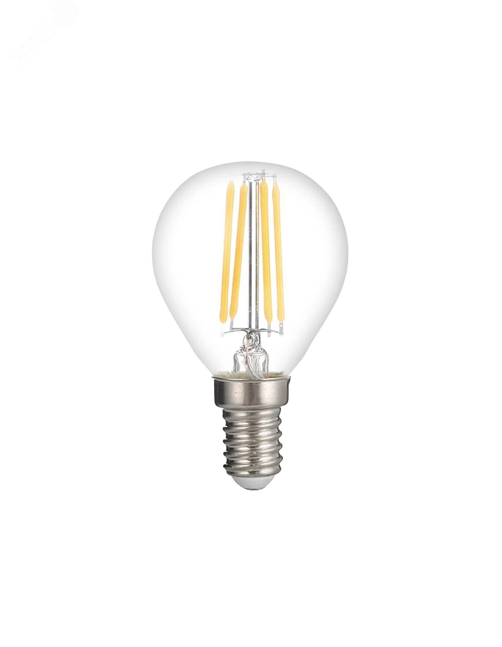 Лампа сетодиодная декоративная LED 6w E14 3000K шар прозрачный филамент 230/50 Jazzway 5020979 JazzWay - превью