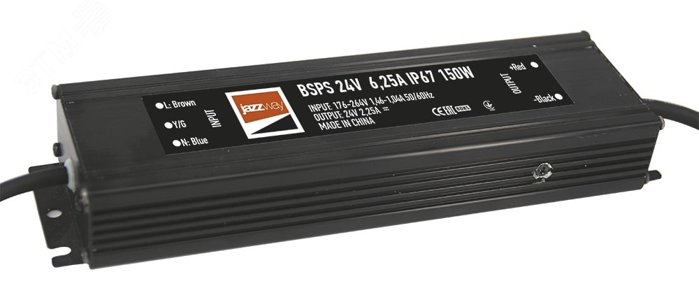 Изображение товара Драйвер светодиодный 24V 6,25A 150W IP67 JazzWay
