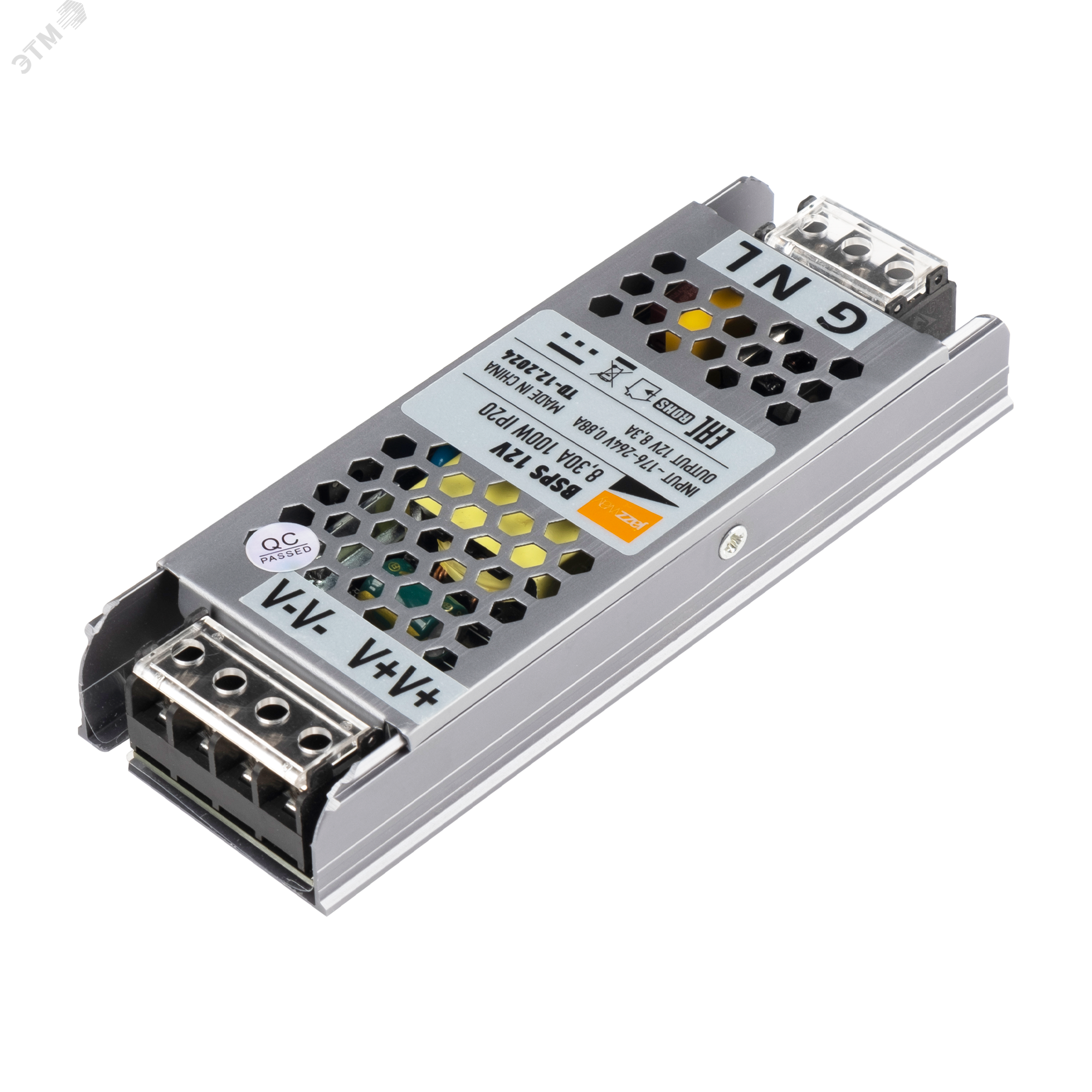 Изображение товара Драйвер светодиодный LED 12V 8,3A 100W IP20 для внутреннего освещения Jazzway