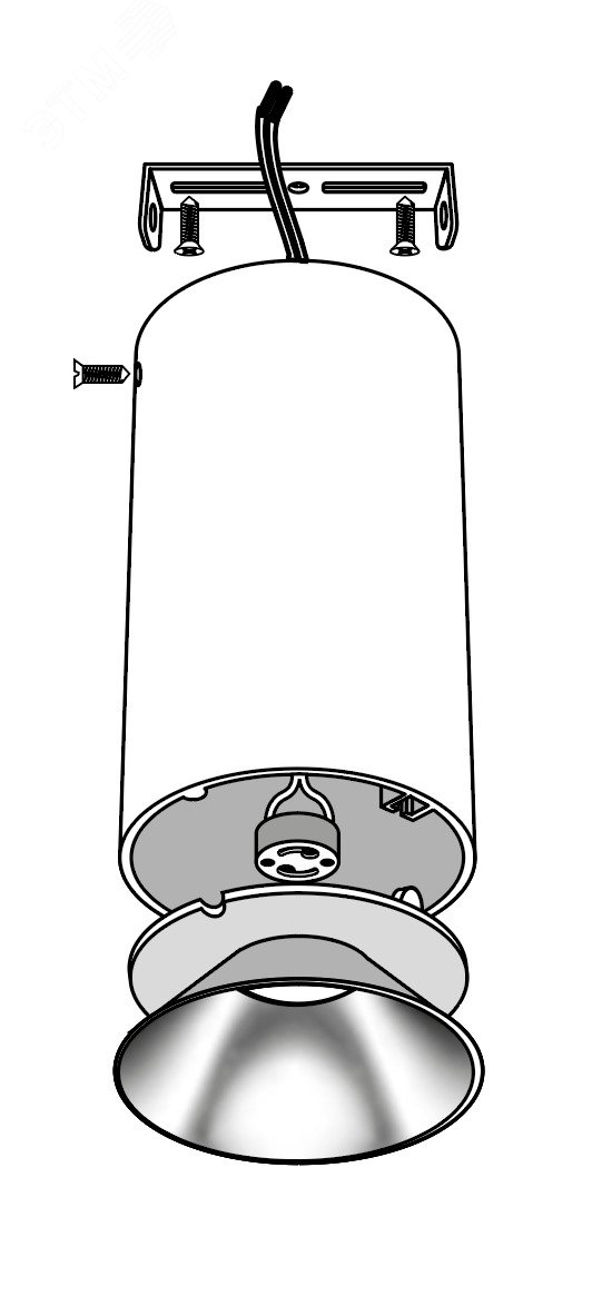Светильник светодиодный ДПО GU10 без лампы круглый белый корпус черный рефлектор 5031340 JazzWay - превью 2