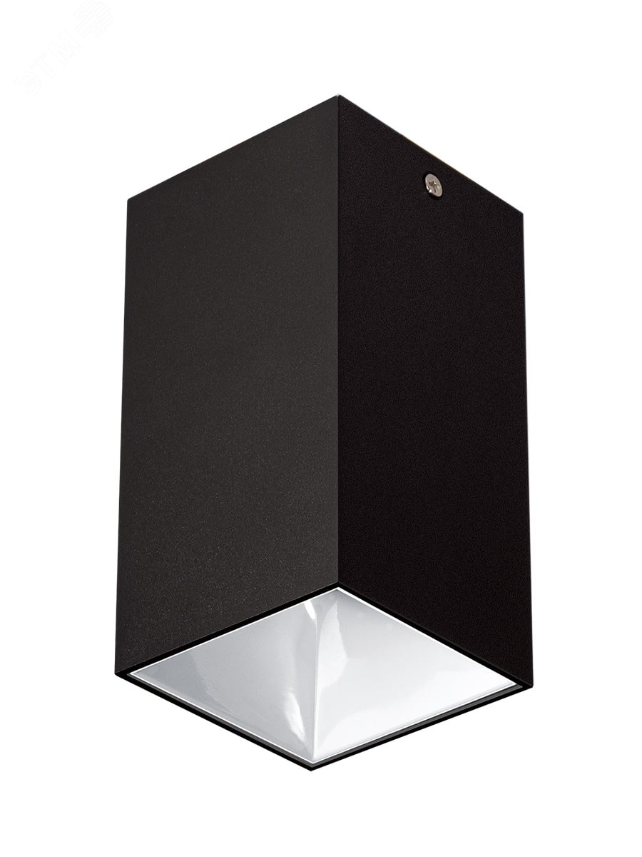 Изображение товара Светильник светодиодный ДПО GU10 квадратный черный корпус белый рефлектор