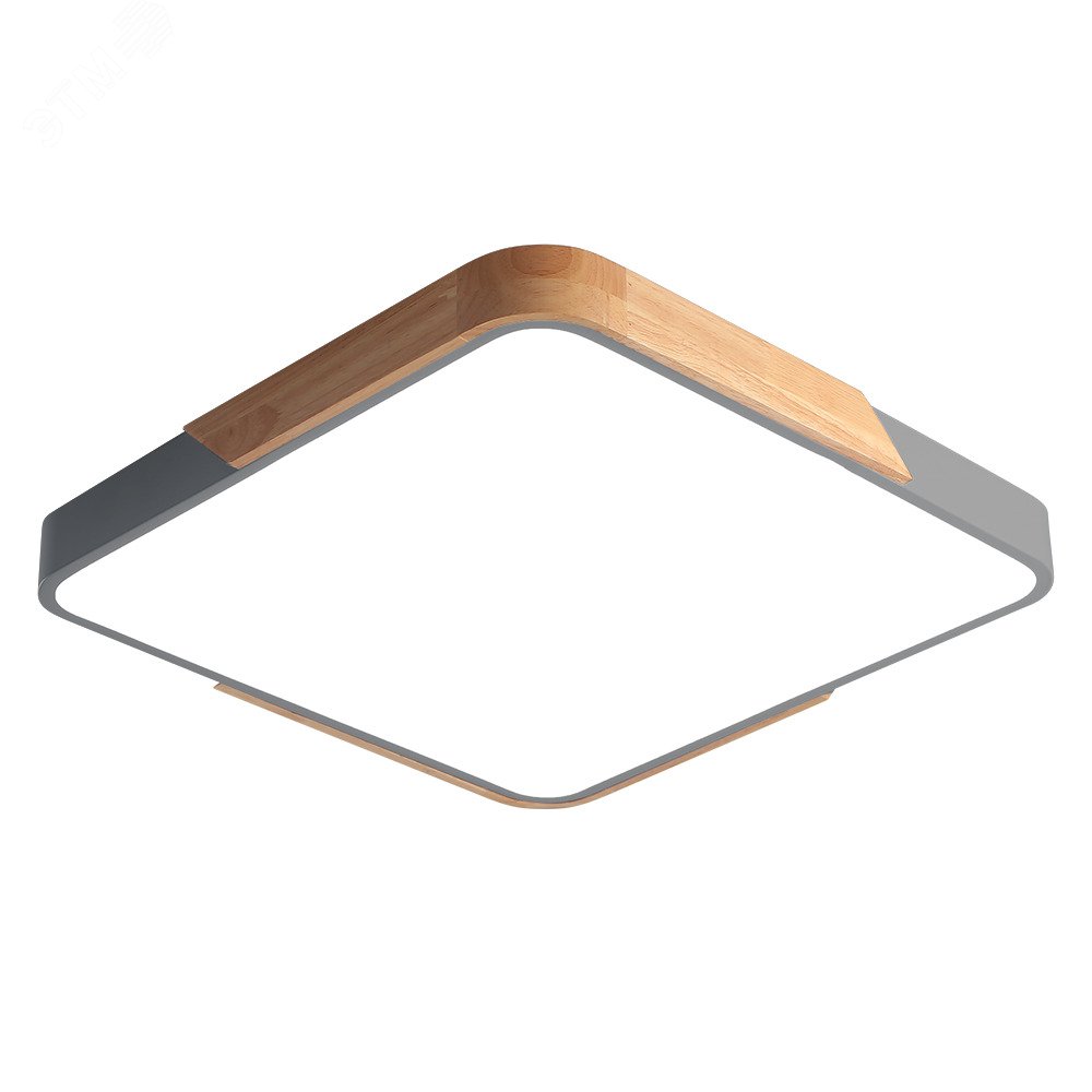 Изображение товара Светильник светодиодный потолочный SCANDIC ДБО-24W 4000К 2000Лм серый обрамление из натурального дерева IP20 (шт)