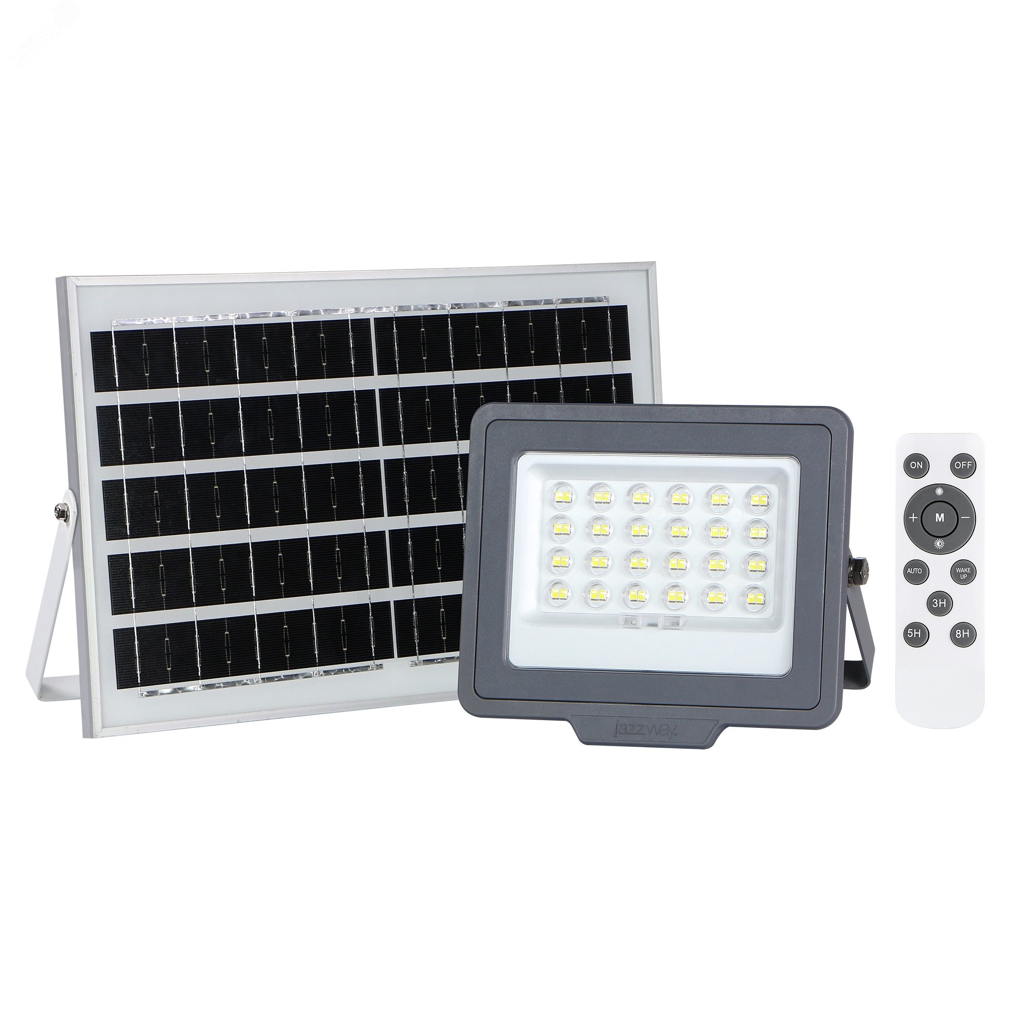 Прожектор светодиодный LED ДО-50Вт 6500К 480 Лм IP65 с солнечной панелью 5044395 JazzWay - превью