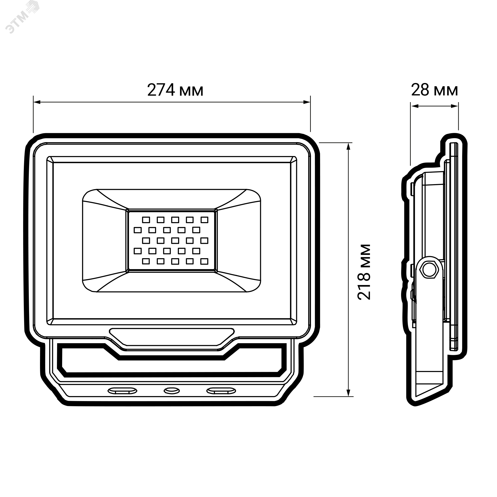 Прожектор светодиодный ДО-100Вт 4000К 9000Лм IP65 артикул 5045705 ...