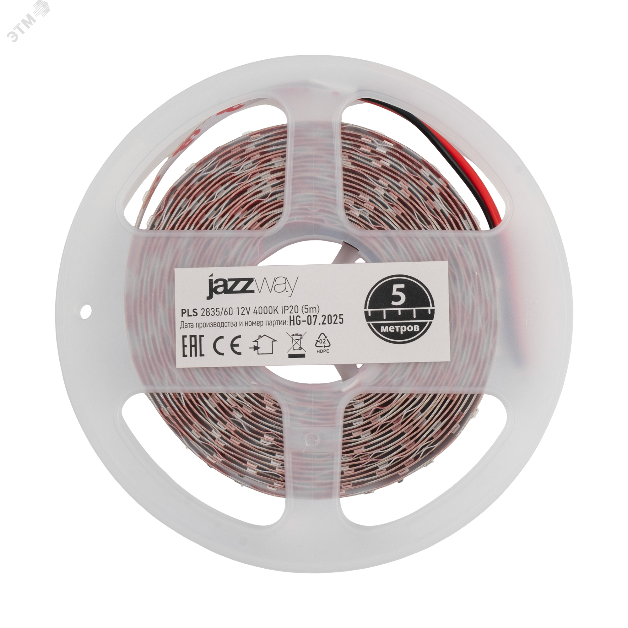 Изображение товара Светодиодная лента 6Вт/м 12В IP20 белая 4000K 5м JazzWay