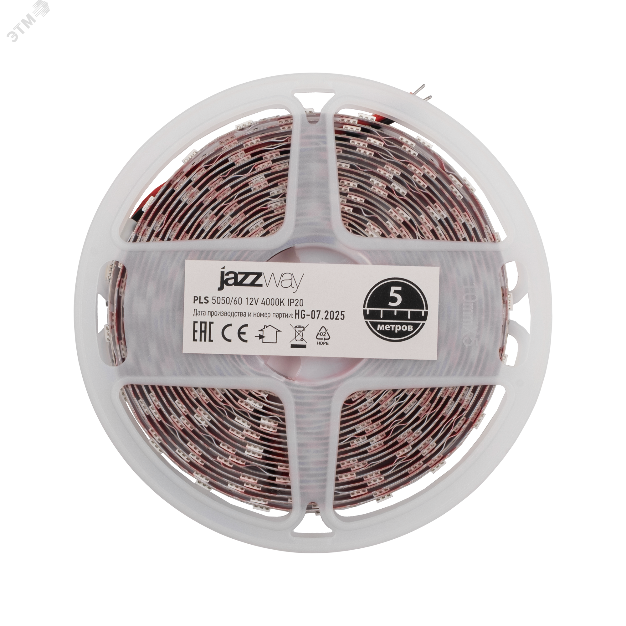 Изображение товара Светодиодная лента JazzWay 14.4 Вт/м 12V 4000K IP20 5м с 60 LED/м