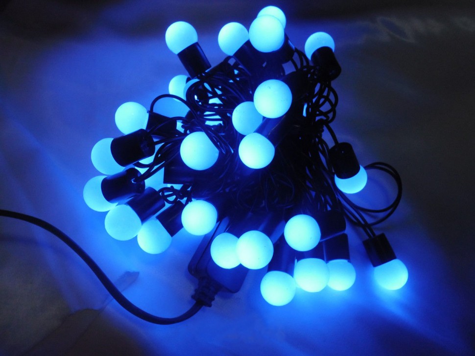 Электрогирлянда Жемчужные шарики 80LED 4 м синяя