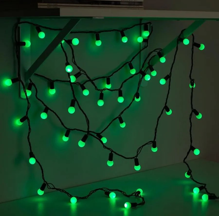 Электрогирлянда Жемчужные шарики 128LED зеленая