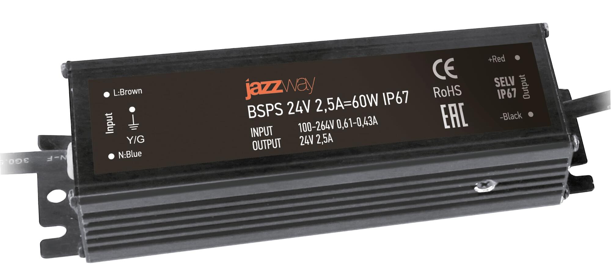 Драйвер для светодиодный ленты BSPS 24V 2,5A=60W IP67