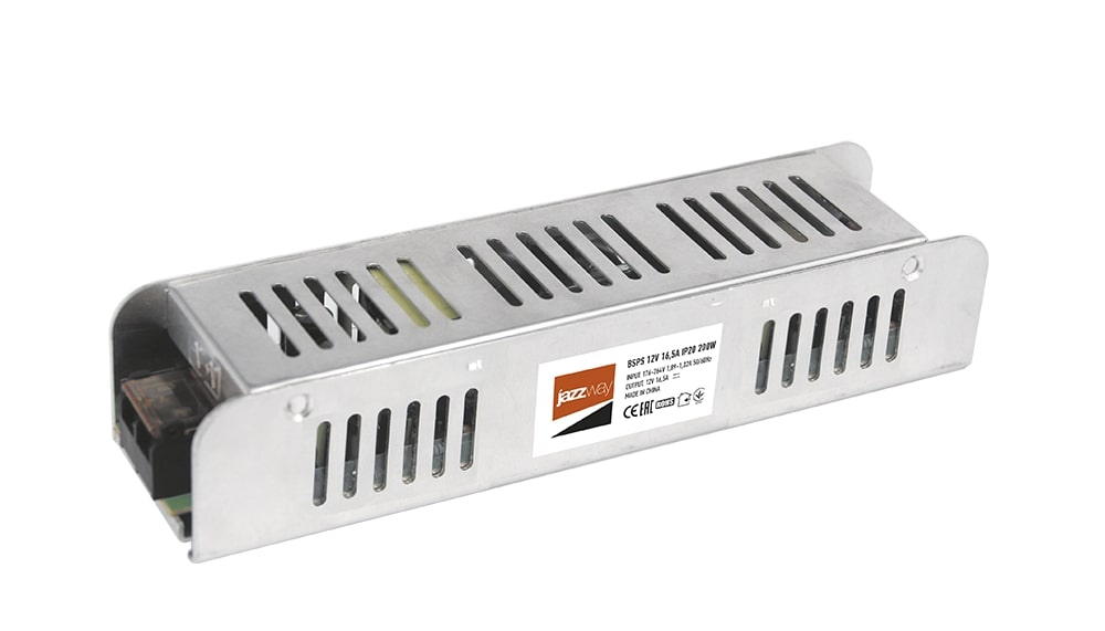 Драйвер светодиодный LED 12V16,5A=200W IP20 1г.гар