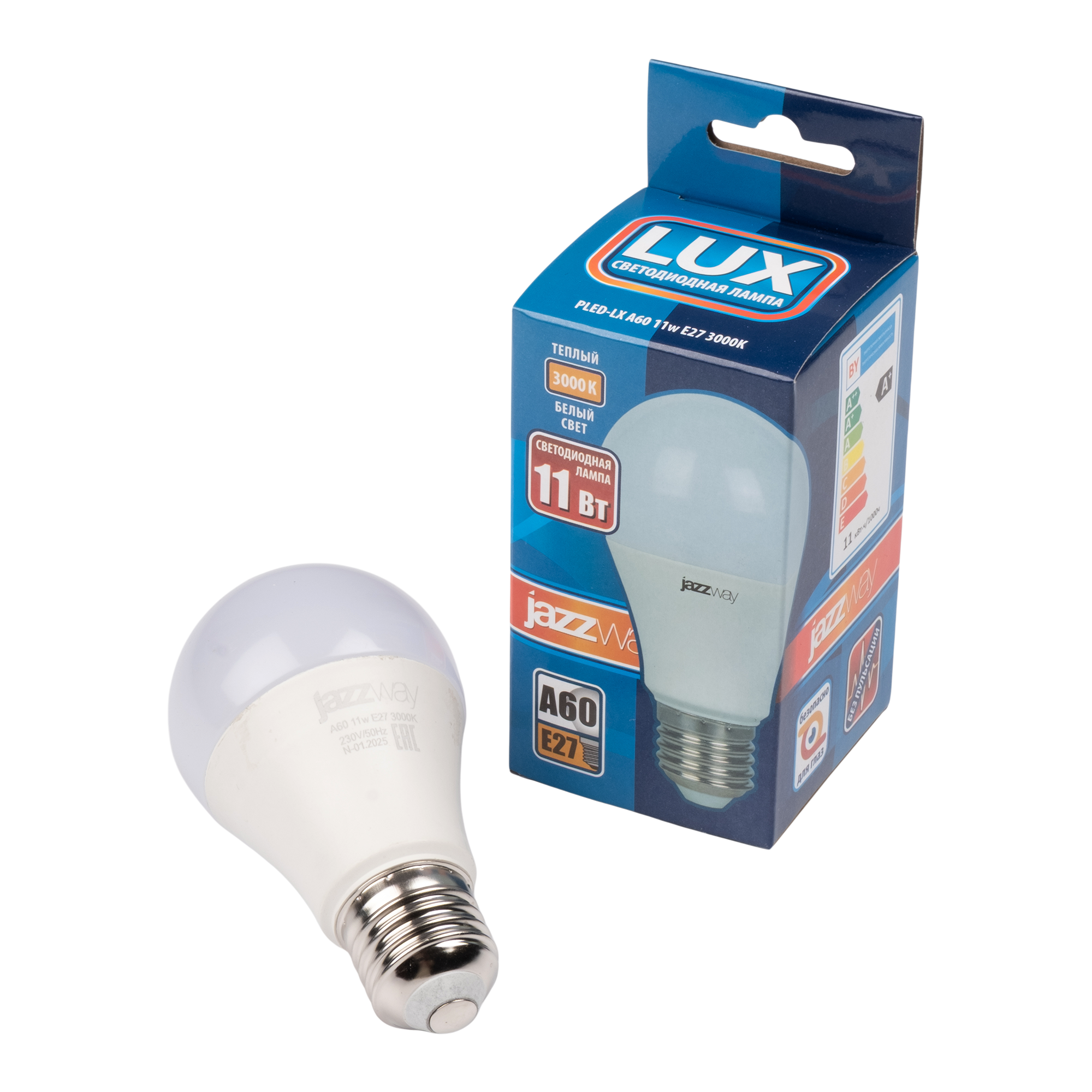 Лампа светодиодная LED 11 Вт 880Лм 3000К белая Е27 Груша