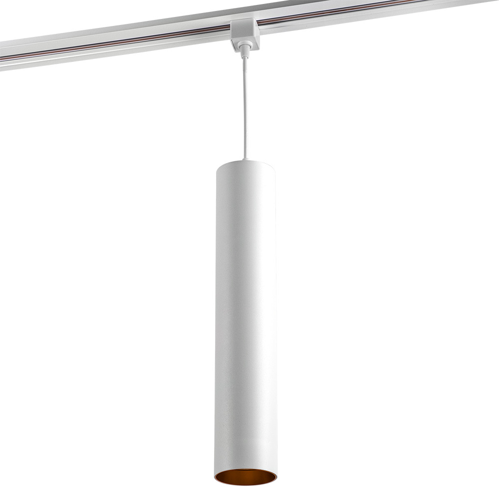 Светильник светодиодный трековый на шинопровод ДПО-10Вт 4000К 600 Лм 30 град WH (белый) на подвесе (1м) IP40