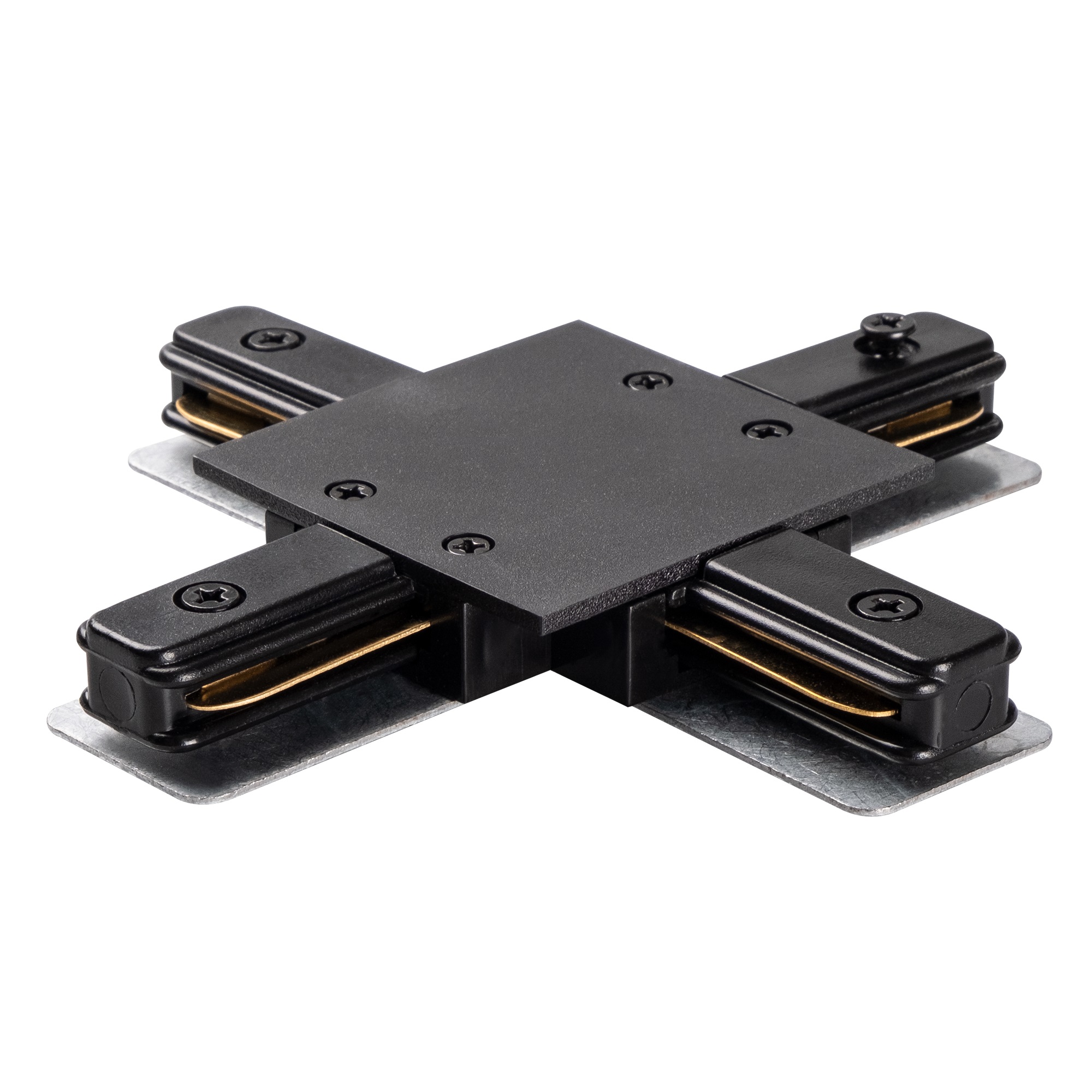 Коннектор PTR/R CX-BL чёрный X -обр. для встраиваемого шинопровода