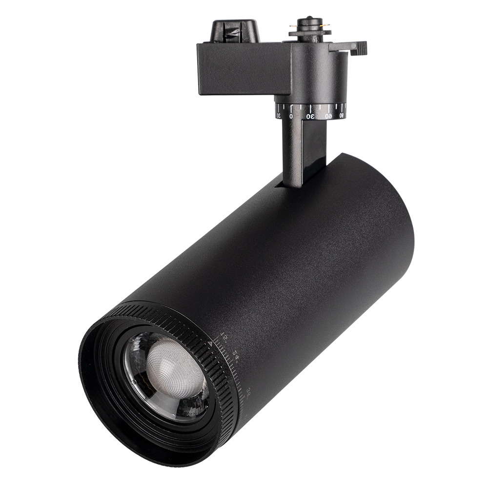 Светильник светодиодный на шинопровод ДПО-28Вт 3000К BL чёрный IP40 ZOOM 15-60 град