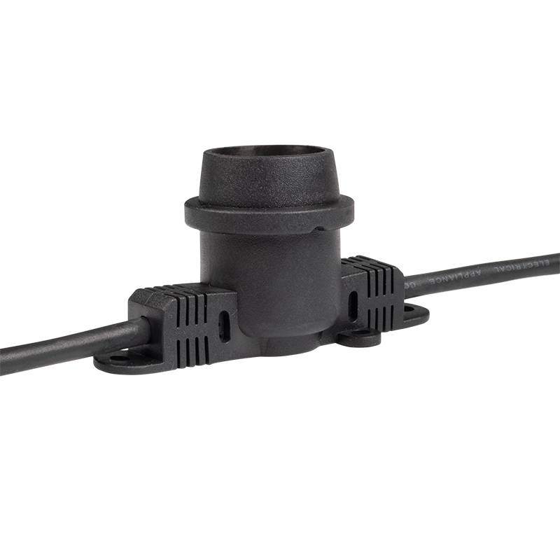 Гирлянда E27 без ламп PBL-S40/ L24+1.5 Black E27 универсальное крепление IP65