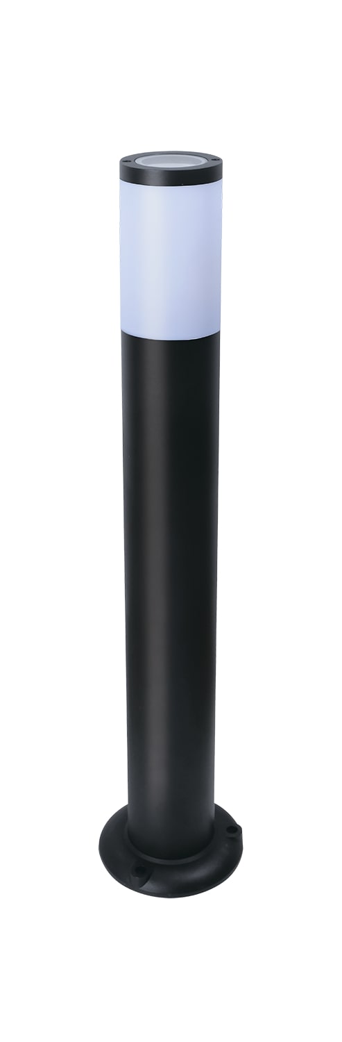 Светильник садово-парковый ландшафтный НТУ E27 без ламп корпус нерж. cталь поликарбонат черный столб круг 0.9м -40..+40 град.C IP44