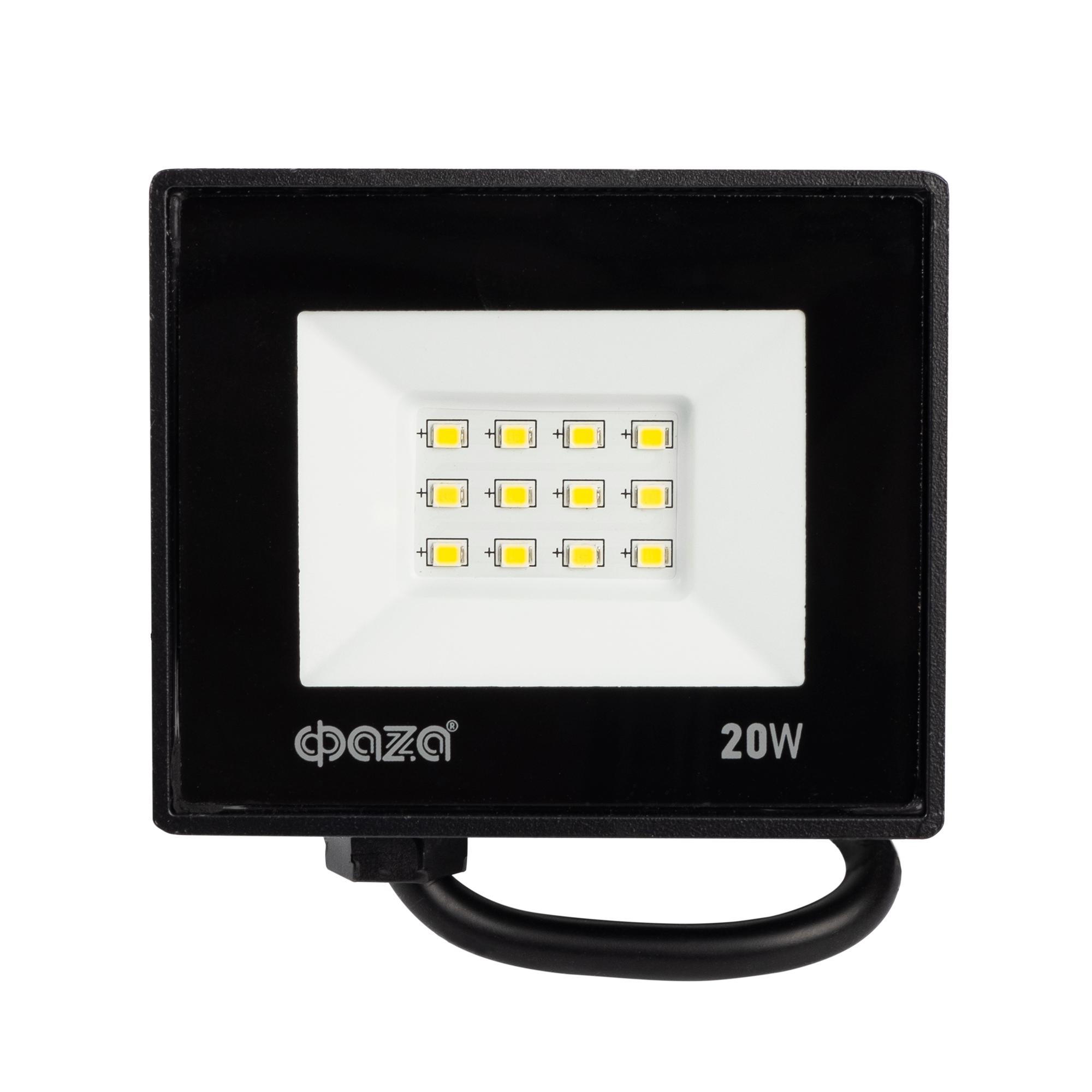 Прожектор светодиодный СДО-20 20 Вт 6500К 1600 Лм IP65 ФАZА