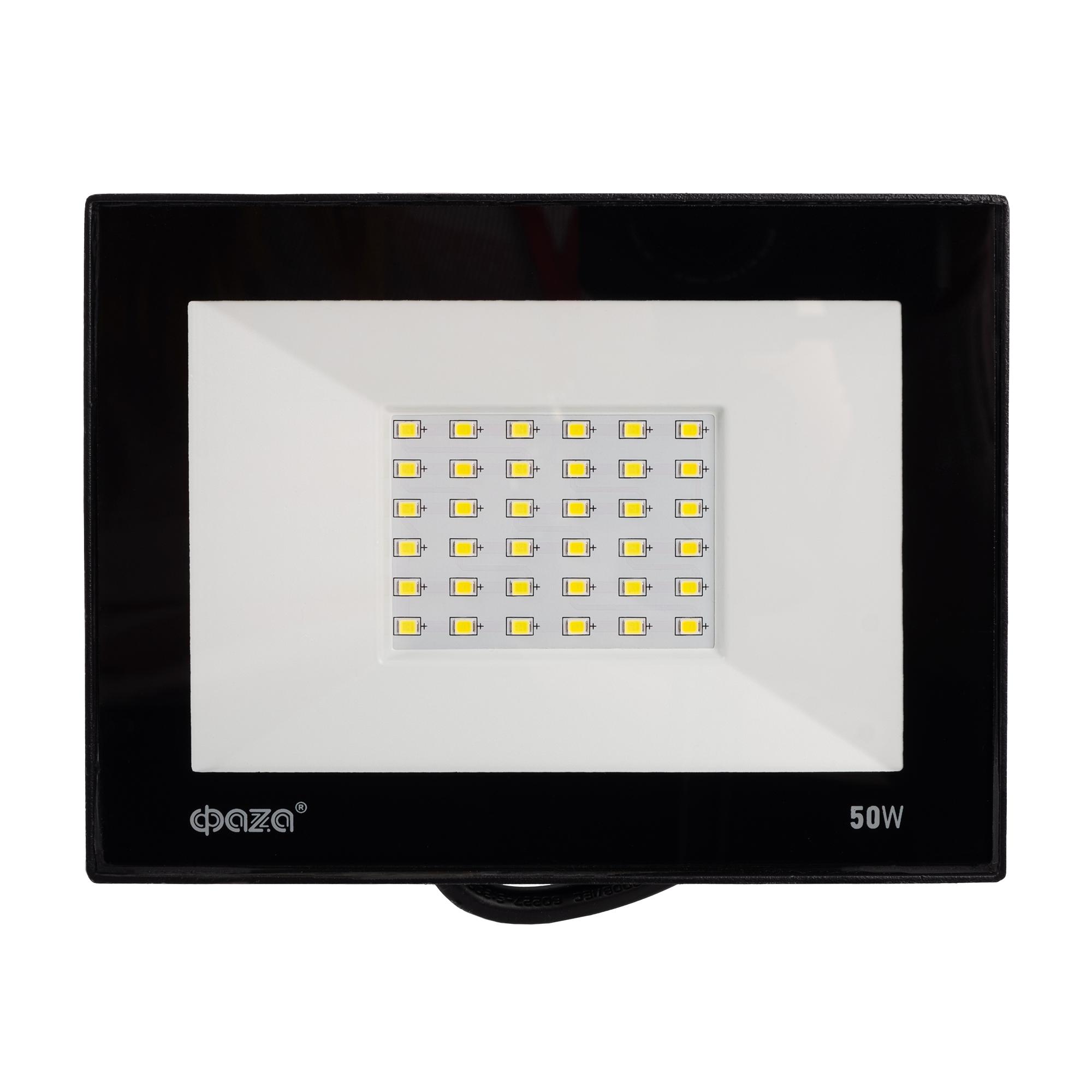 Прожектор светодиодный СДО-20 50 Вт 6500К 4000 Лм IP65 ФАZА