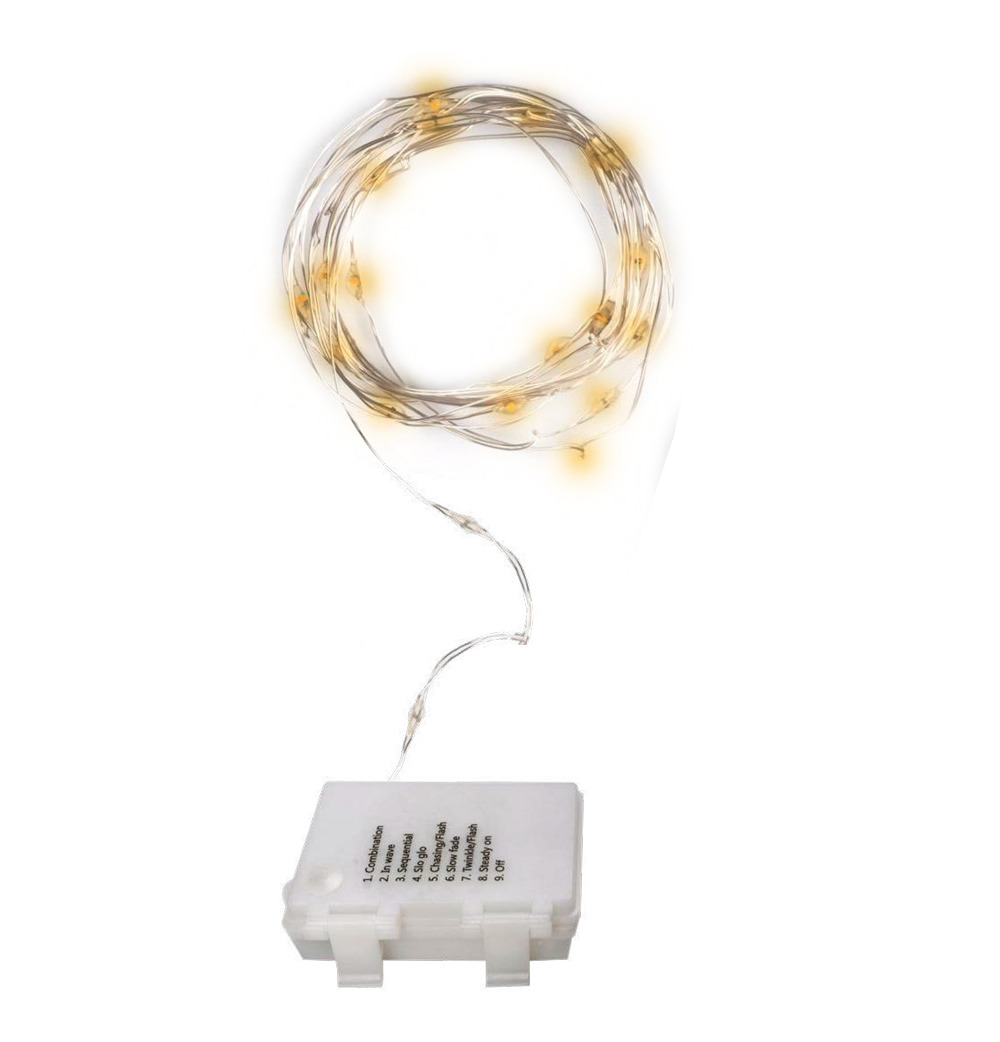 Гирлянда светодиодная Роса DC-G03-50 Y, 50 желтых microLED, 5.1 м, 8 режимов, 3xAAФAZA