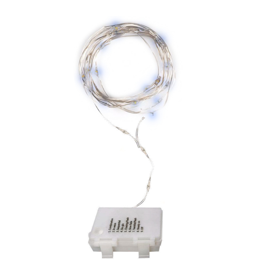 Гирлянда светодиодная Роса DC-G03-50W, 50 белый microLED, 5.1 м, 8 режимов, 3xAA ФAZA