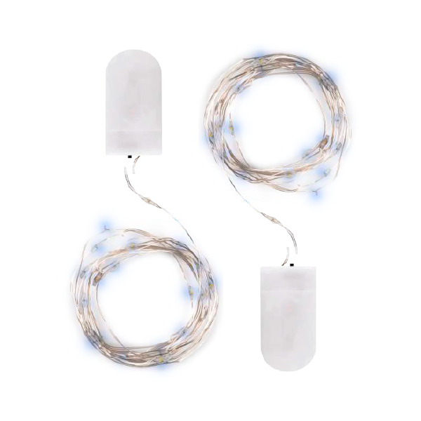 Гирлянда светодиодная Роса DC-G05-20WS2, комплект 2 штук, белый 20 LED, 2xCR2032