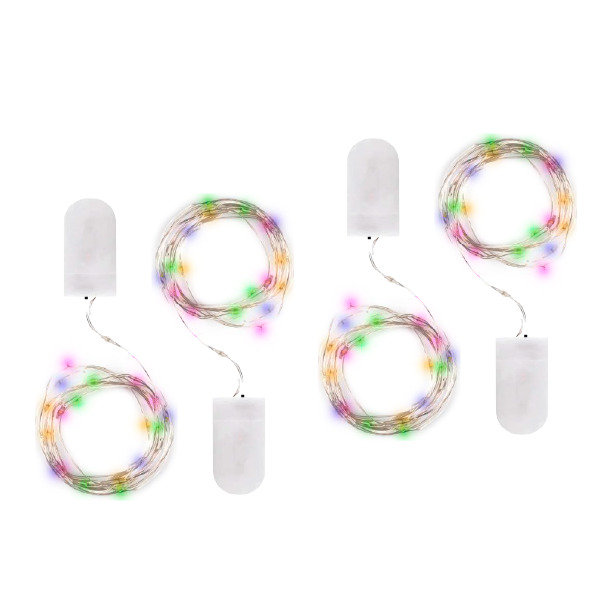 Гирлянда светодиодная Роса DC-G05-20MS4, комплект 4 штук, мультицвет, 20 LED, 2xCR2032 ФAZA