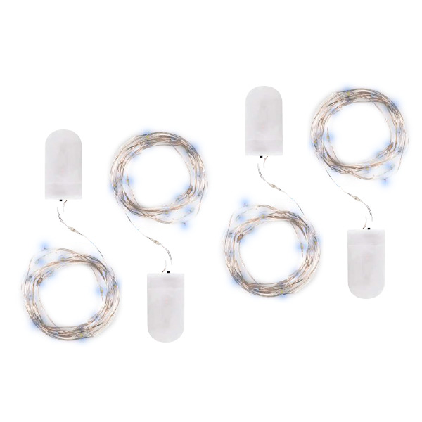 Гирлянда светодиодная Роса DC-G05-20WS4, комплект 4 штук, белый, 20 LED, 2xCR2032