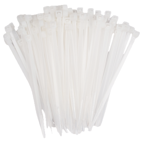 Стяжка кабельная (Хомут) 2,5x200-100WH PA6.6 белая (100 шт/уп) Jazzway